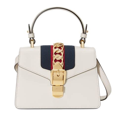 gucci sylvie bag mini chain white|gucci sylvie bag price.